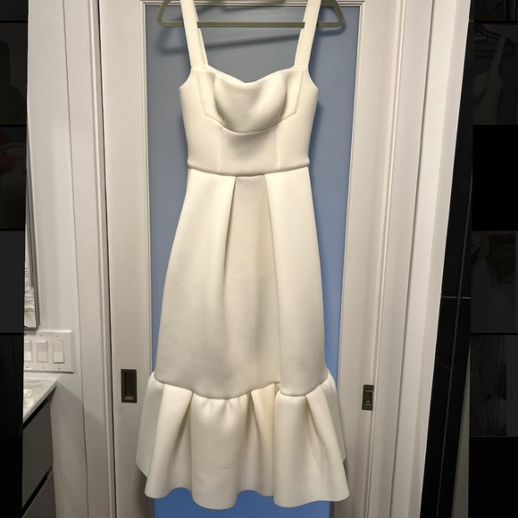 NWT Rachel Gilbert Cora Dress MIDI, White , Size US 6